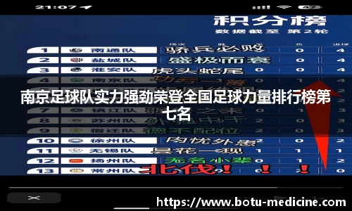 南京足球队实力强劲荣登全国足球力量排行榜第七名